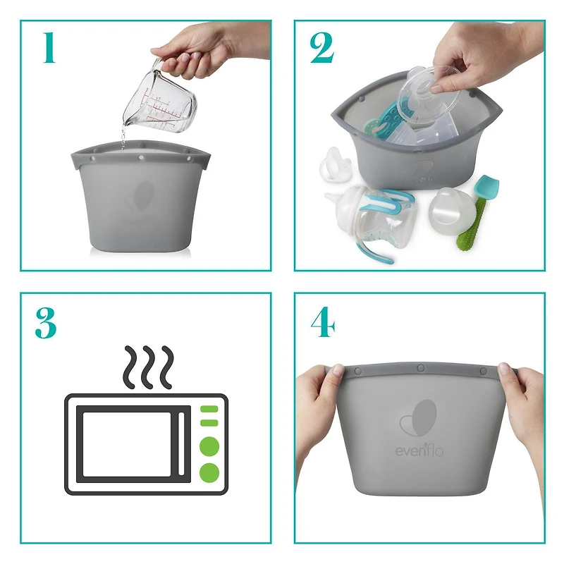 Sac désinfectant à la vapeur en silicone Evenflo Feeding