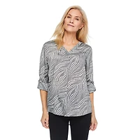 Iyla Women's Printed Roll-Cuff Top