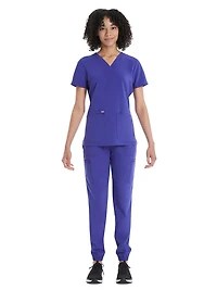 Haut d’uniforme médical sportif à encolure en V en tissu extensible Scrubstar pour femme WC662
