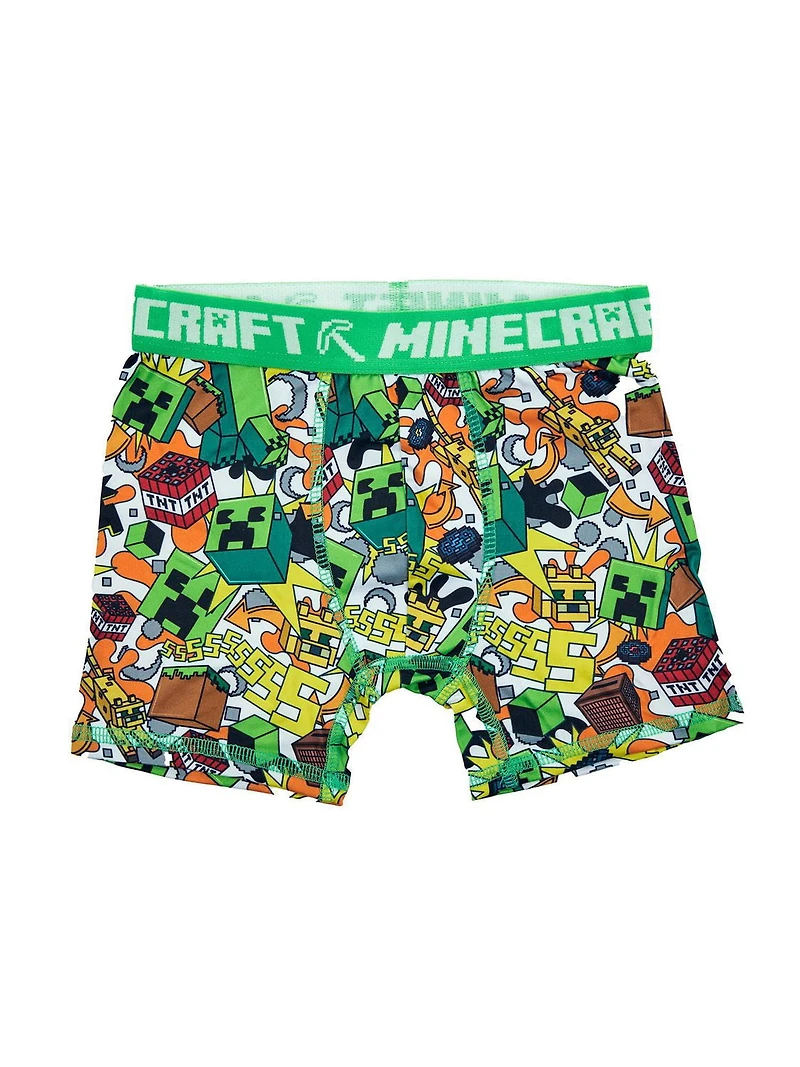 Ensemble De 4 Caleçons Boxers Minecraft Creeper Et Mob