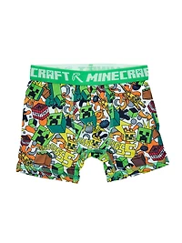 Ensemble De 4 Caleçons Boxers Minecraft Creeper Et Mob