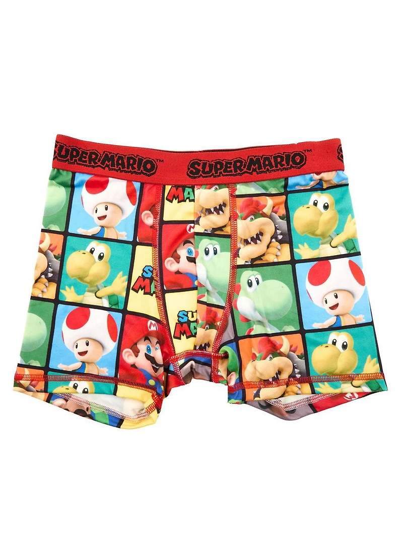 Super Mario Boys' 4-Pack Boxer Briefs