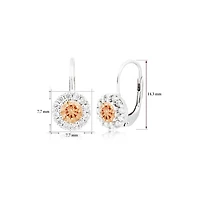 Unicornj Children's Tweens Sterling Silver 925 Light Orange CZ November Birth Month Leverback Earrings 4mm