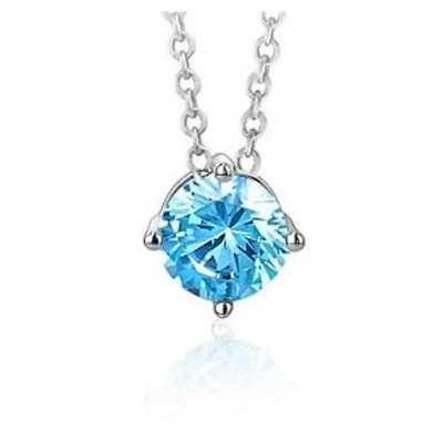 Massete Pendentif collier solitaire flottant en argent sterling pour fille pierre de naissance simulée décembre