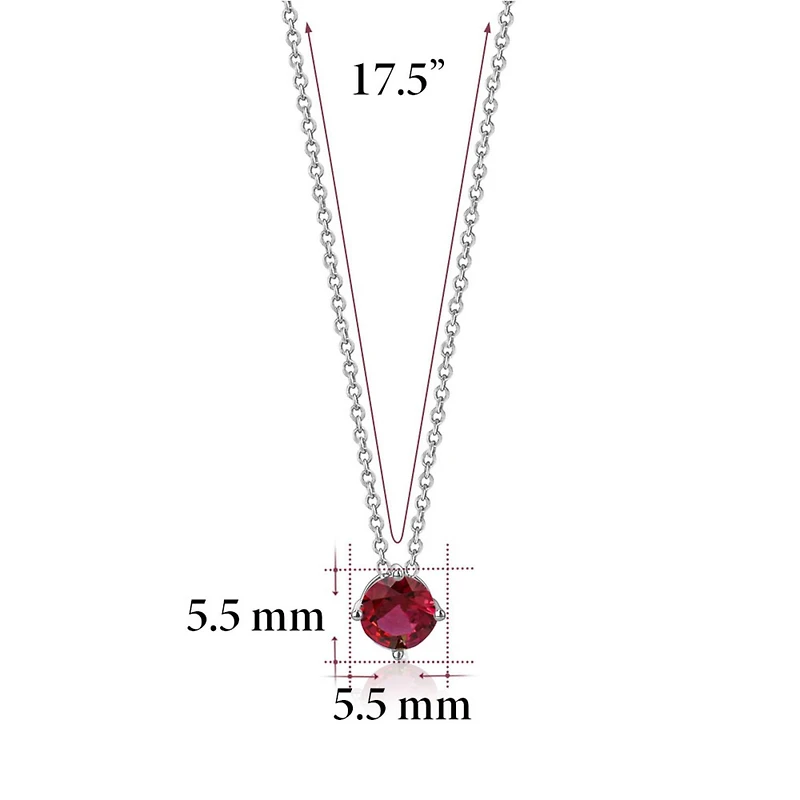Massete Sterling Silver Floating Solitaire Necklace Pendant for Girls Simulated Birthstone January