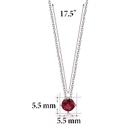 Massete Sterling Silver Floating Solitaire Necklace Pendant for Girls Simulated Birthstone January