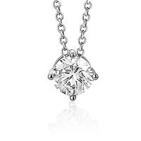 Massete Sterling Silver Floating Solitaire Necklace Pendant for Girls Simulated Diamond Birthstone April