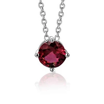 Massete Sterling Silver Floating Solitaire Necklace Pendant for Girls Simulated Birthstone January