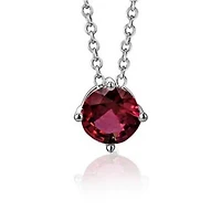 Massete Sterling Silver Floating Solitaire Necklace Pendant for Girls Simulated Birthstone January