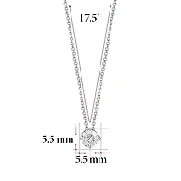Massete Pendentif Collier Solitaire Flottant en Argent Sterling pour Filles Pierre de Naissance Diamant Simulé Avril