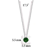 Massete Sterling Silver Floating Solitaire Necklace Pendant for Girls Simulated Birthstone May