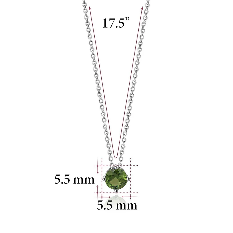Massete Pendentif collier solitaire flottant en argent sterling pour fille pierre de naissance simulée août