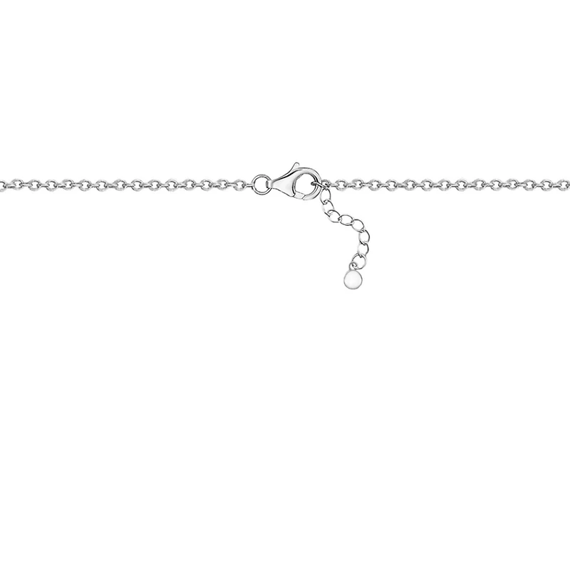 Massete Pendentif collier solitaire flottant en argent sterling pour fille pierre de naissance simulée février