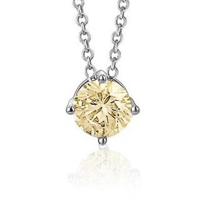 Massete Pendentif collier solitaire flottant en argent sterling pour fille pierre de naissance simulée novembre