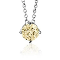 Massete Pendentif collier solitaire flottant en argent sterling pour fille pierre de naissance simulée novembre