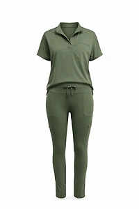 FLEX SCRUBS™ ladies collared v neck