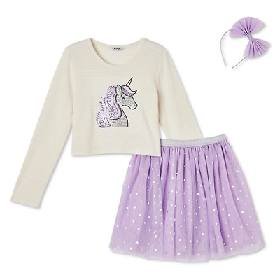 Ensemble 3 pièces avec haut en hacci et tutu George pour filles