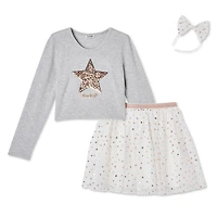 George Girls' Hacci Top and Tutu 3-Piece Set