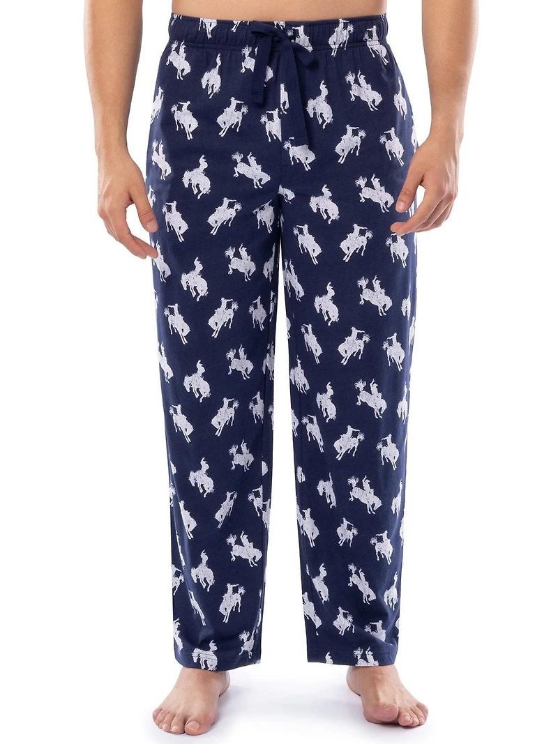 Wrangler Men's Printed Jersey Knit Sleep and Lounge Pajama Pant, Navy
