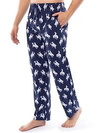 Wrangler Men's Printed Jersey Knit Sleep and Lounge Pajama Pant, Navy