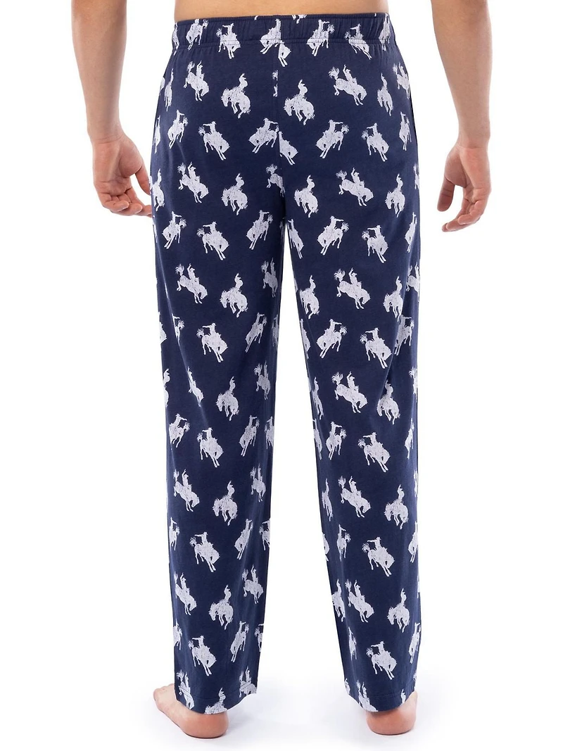Wrangler Men's Printed Jersey Knit Sleep and Lounge Pajama Pant, Navy