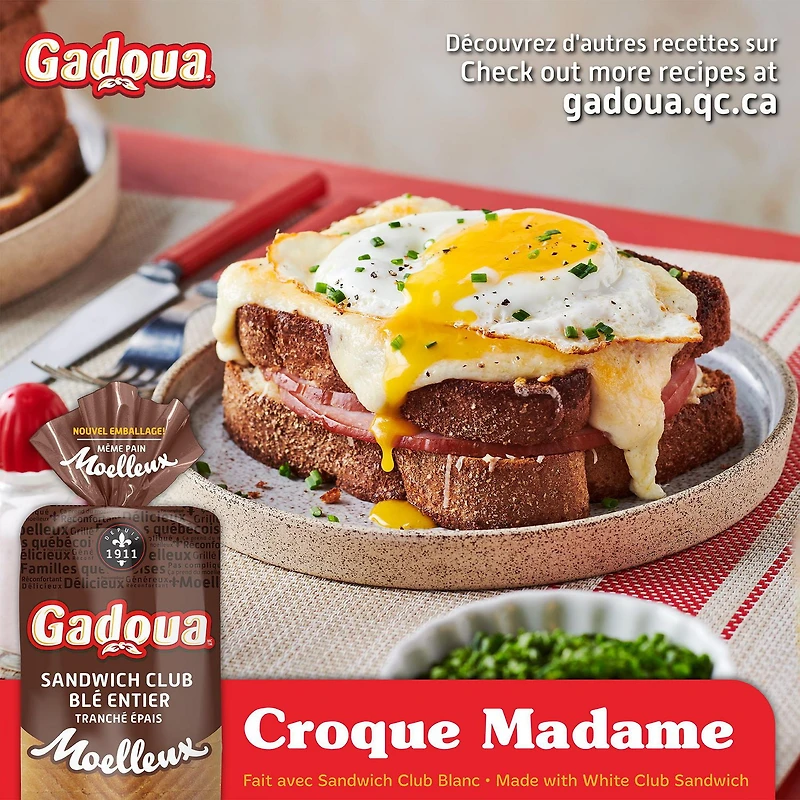 Gadoua Moelleux Thick Slice Whole Wheat Bread, 675 g