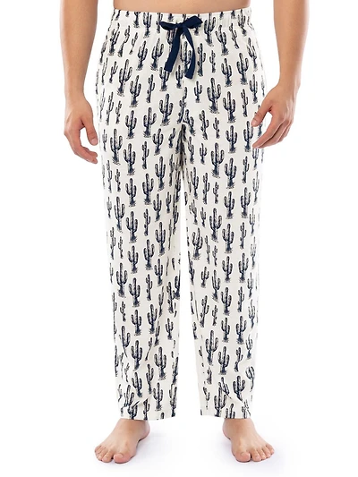 Pantalon Pyjama en jersey pour hommes, crème avec imprimé de cactus de Wrangler