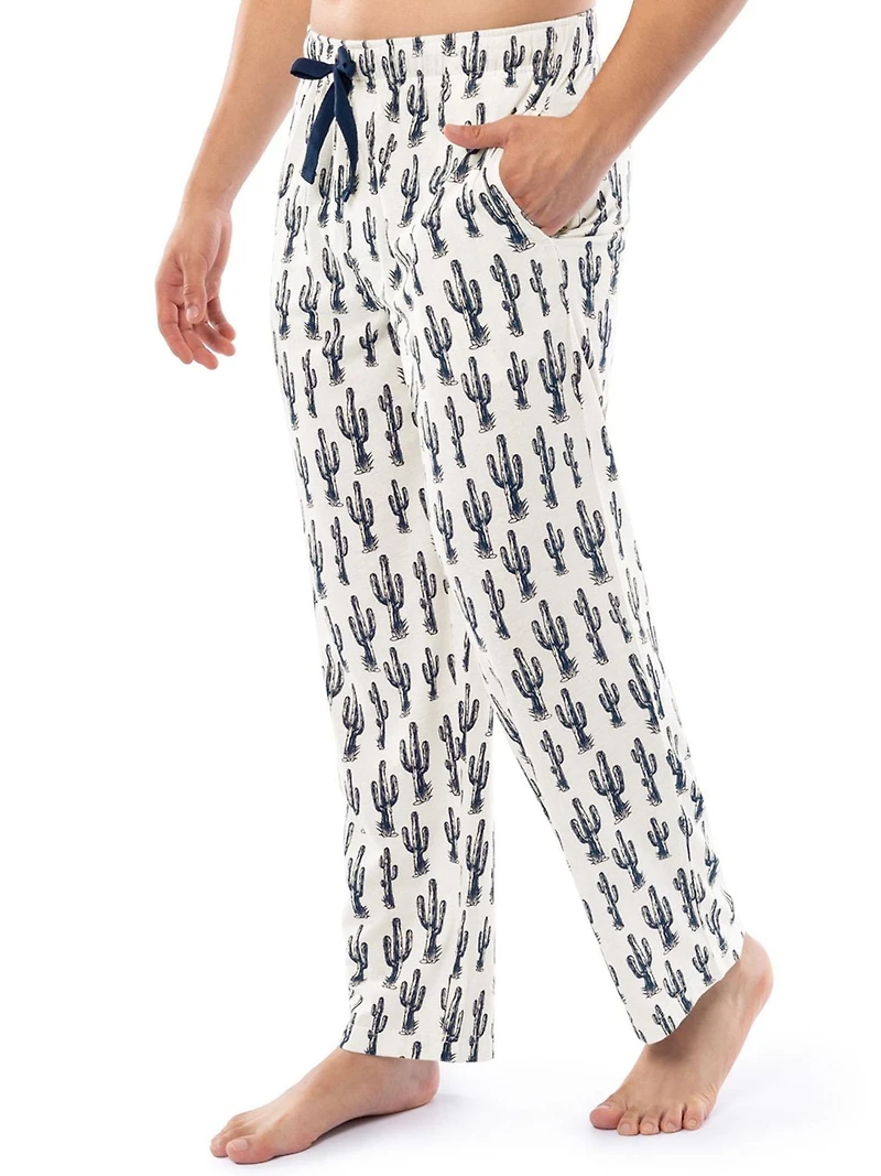 Pantalon Pyjama en jersey pour hommes, crème avec imprimé de cactus de Wrangler