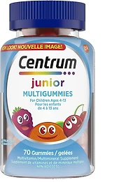 Centrum Junior MultiGummies Multivitamin/Multimineral Supplement, Cherry, Berry, and Orange Flavours, 70 count