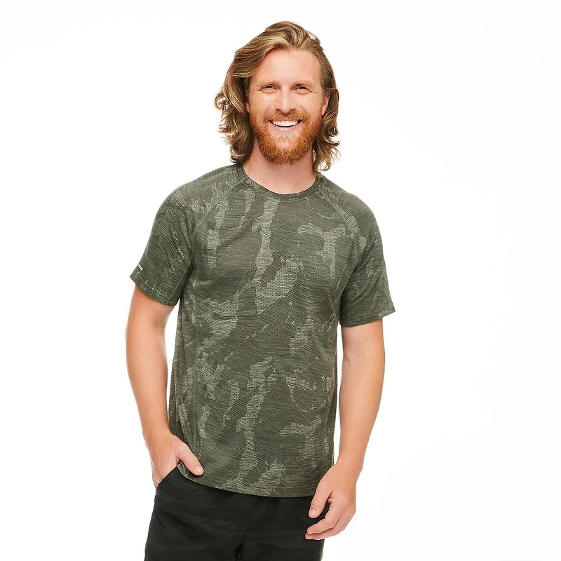 T-shirt jacquard camouflage Athletic Works pour hommes