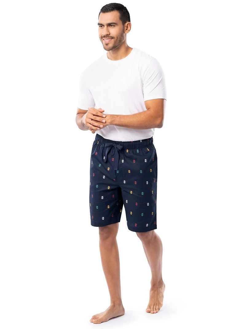 IZOD Men's Woven 100% Cotton Sleep and Lounge Pajama Short, Blue