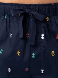 IZOD Men's Woven 100% Cotton Sleep and Lounge Pajama Short, Blue