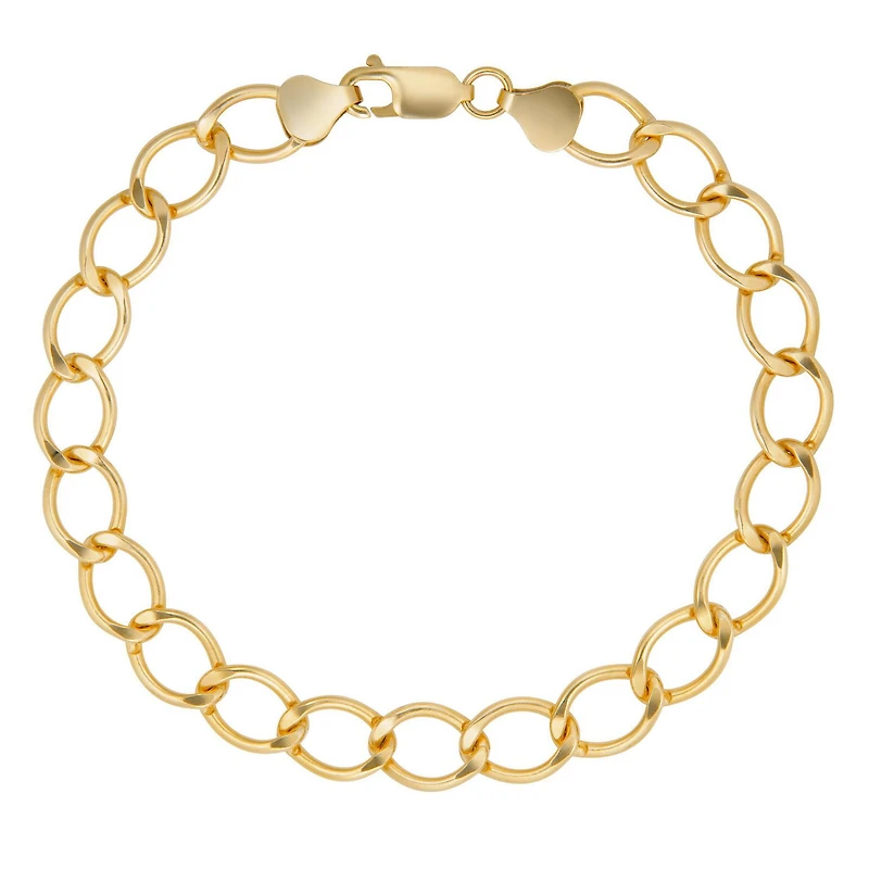 Quintessential 14KT Gold Filled Open Flat Curb Bracelet 8.5"