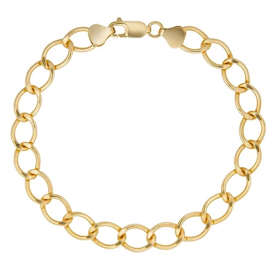 Quintessential 14KT Gold Filled Open Flat Curb Bracelet 8.5"
