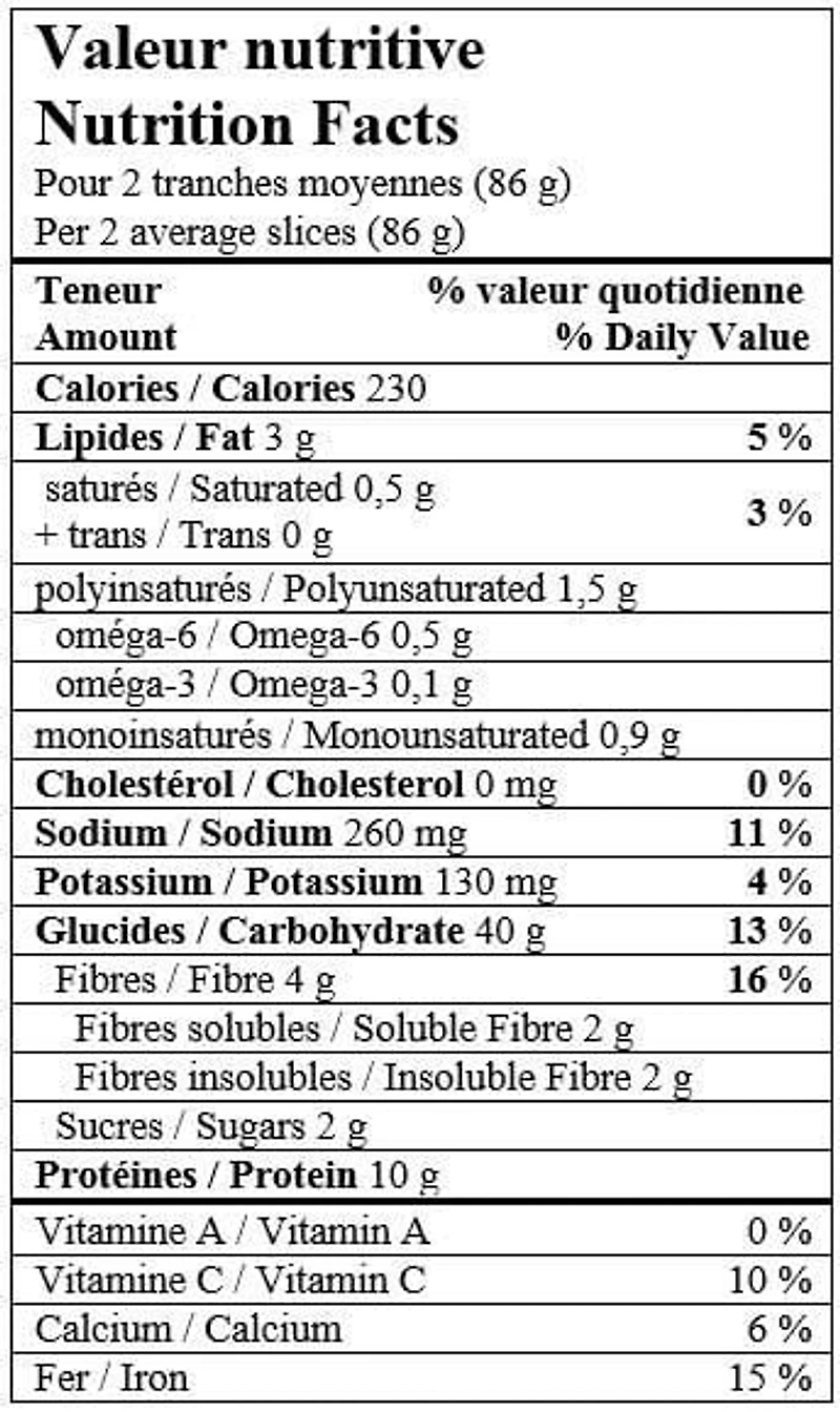 La Reclote de St-Methode La Recolte De St-Methode Home Style Oat Sliced Bread