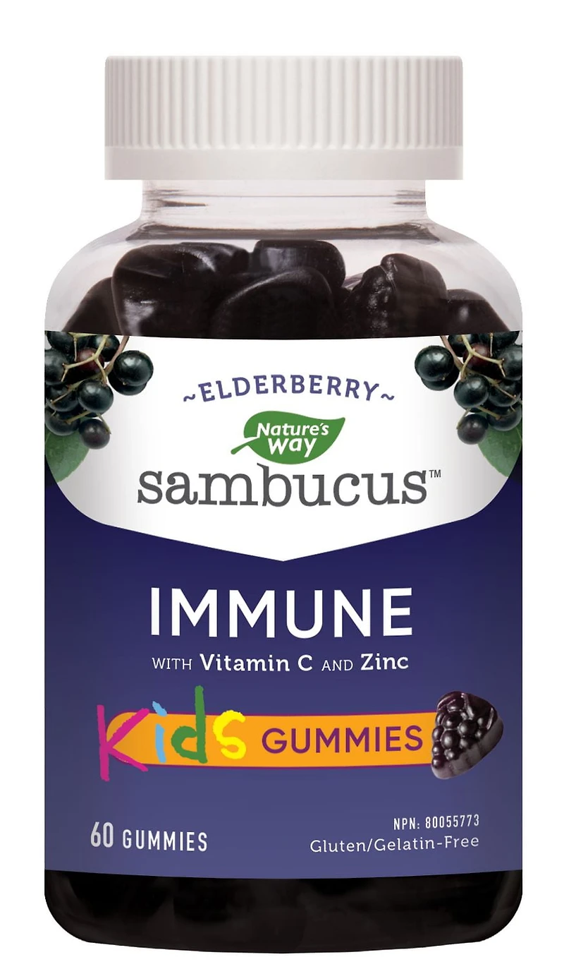 Sambucus Soins antirhume et antigrippe Gélifiés pour enfants, 60 gélifiés Soins antirhume et antigrippe