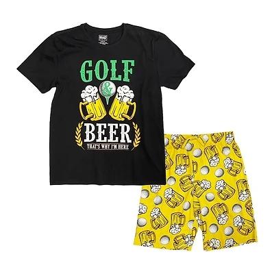 Mad Engine Ensemble de vêtements de nuit 2 pièces pour homme Golf And Beer