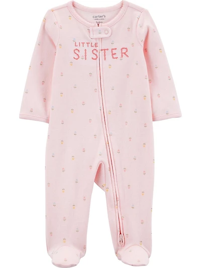 Carter's Child of Mine Baby Girls' 2-Way Zip Cotton Sleeper