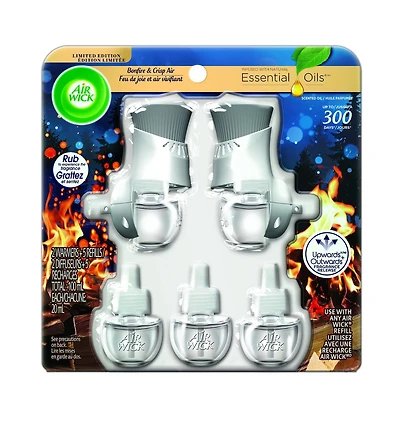 Kit d'huile parfumée Air Wick  (2 réchauds + 5 recharges), Watermelon et Berries, assainisseur d'air 2 réchauds + 5 recharges