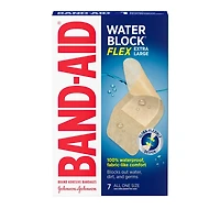 Band-Aid Brand Water Block Flex Adhesive Bandage - Self Adhesive Wound Care Skin Dressing - Extra Large, 7 Count, 7 each