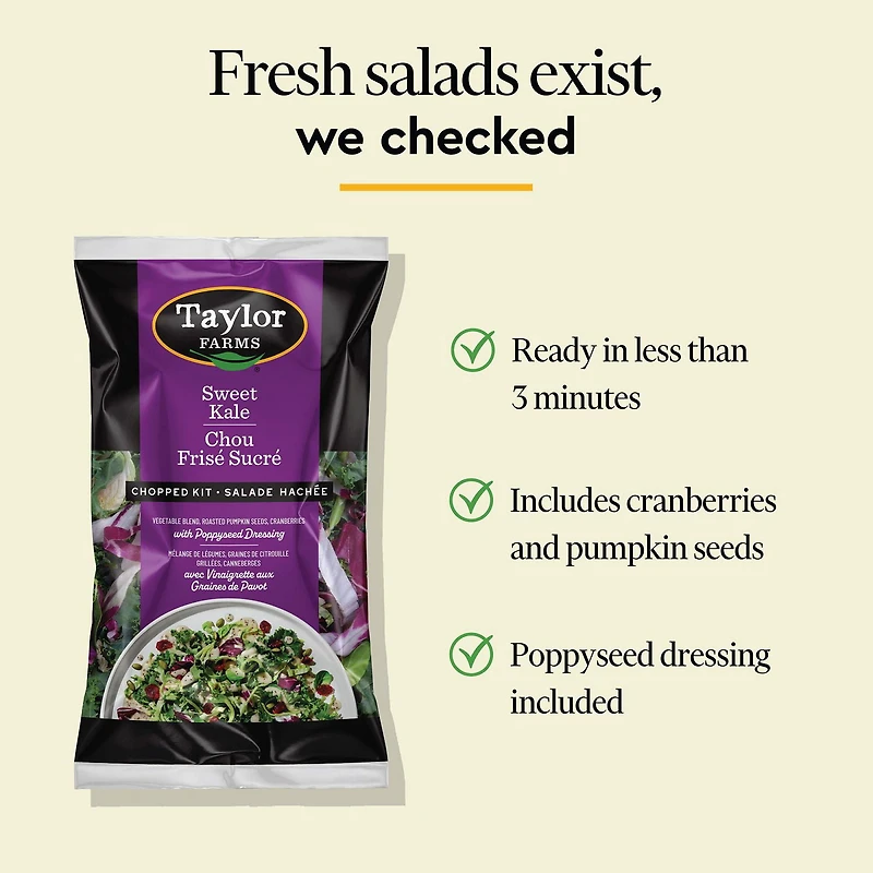 Taylor Farms Sweet Kale Chopped Salad Kit, 340 g