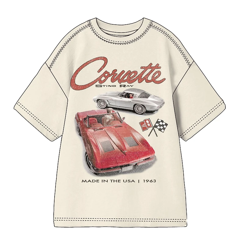 T-Shirt Corvette Pour Garçon, Tailles XS-XL