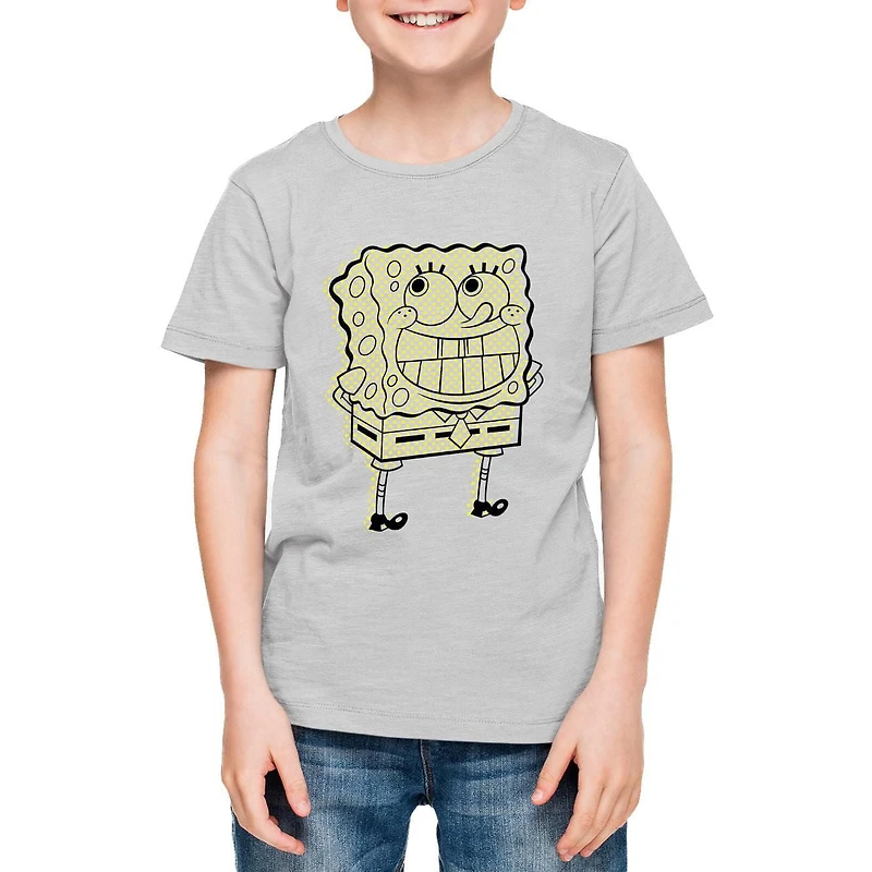 Sponge Bob T-Shirt col rond à manches courtes pour garçon