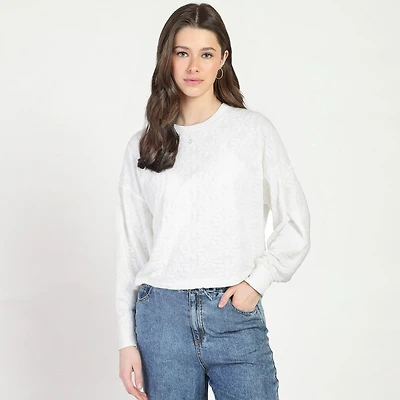 Bloom Girl Long Sleeve Patterned Top, Sizes XS-XL