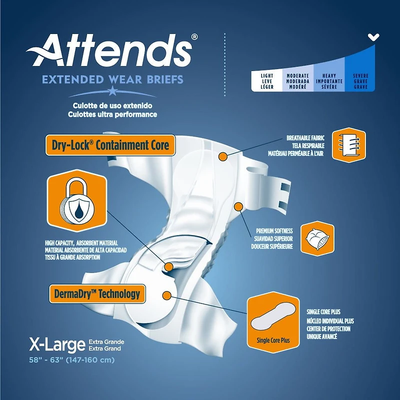 Attends Derma Dry Extended Night Wear Briefs