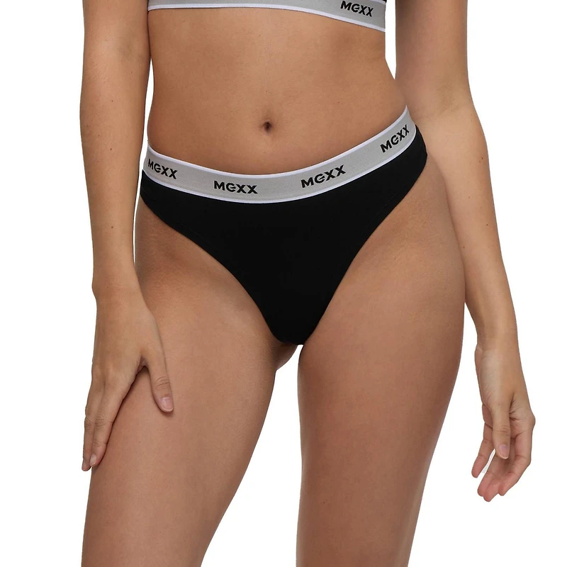 Mexx Women’s 3-Pack Thong Underwear with Branded Elastic, XS-XL