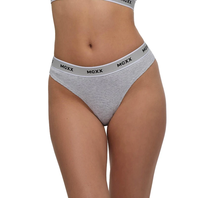 Mexx Women’s 3-Pack Thong Underwear with Branded Elastic, XS-XL