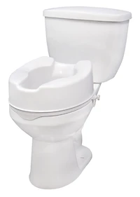 Drive Medical White Raised Toilet Seat with Lock, Standard Seat, 6"