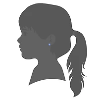 Unicornj Enfants Sterling Argent 925 Bleu Foncé CZ 6 Pétale Fleur Septembre Naissance Mois Stud Post Boucles D'oreilles Italie