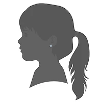 Unicornj Childrens Sterling Silver 925 Light Blue CZ 6 Petal Flower March Birth Month Stud Post Earrings